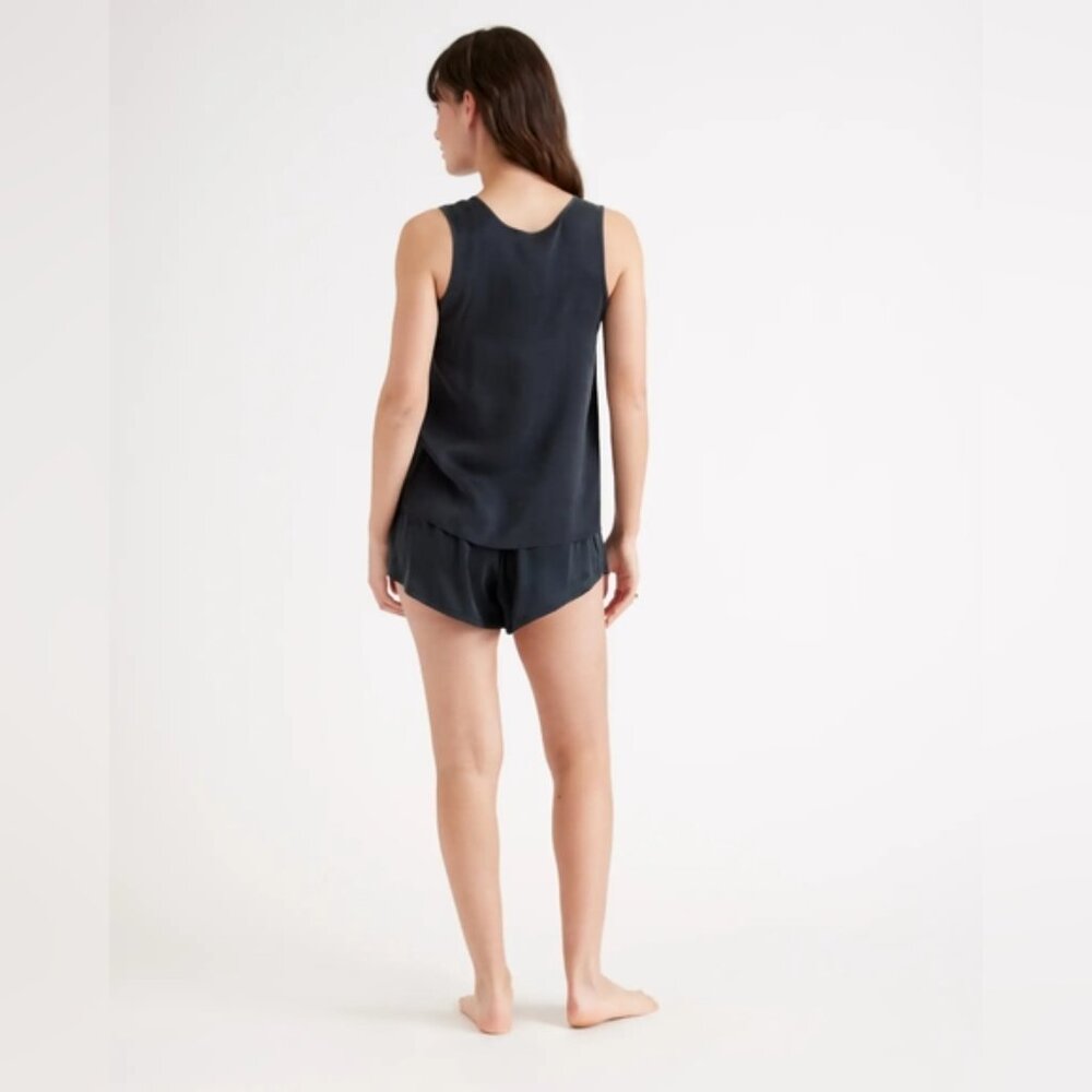 NEW Quince 100% Washable Silk Pajama Tank Black Sz L - Picture 4 of 9